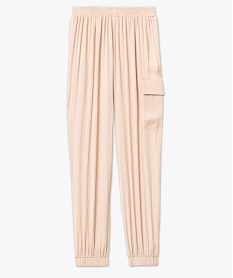 pantalon cargo en matiere satinee femme beige pantalonsE082801_4