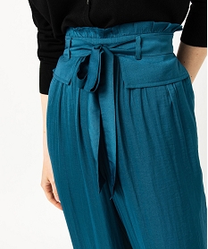 pantalon de soiree en satin femme bleu pantalonsE083201_2