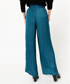 pantalon de soiree en satin femme bleu pantalons fluidesE083201_3