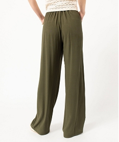 pantalon en maille fluide aspect crepe femme vertE083301_3