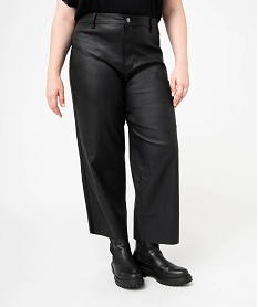 pantacourt en toile enduite femme grande taille noir pantalons et jeansE083701_1