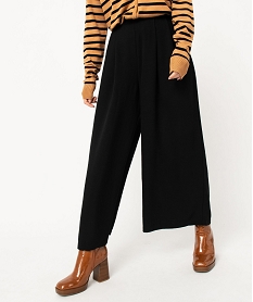 pantacourt large en toile fluide femme noir standard pantacourtsE083801_2
