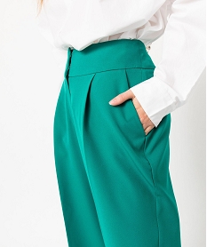 pantacourt ample a pinces femme vert pantacourtsE084001_2