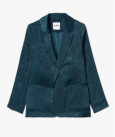 veste blazer femme imprimee en matiere satinee bleu vestesE085901_4