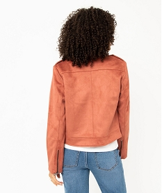 blouson en suedine esprit biker femme rose vestesE086401_3