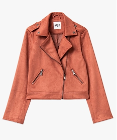 blouson en suedine esprit biker femme rose vestesE086401_4