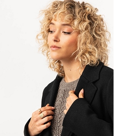 manteau long a col tailleur femme noir manteauxE088201_2