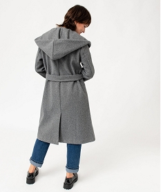 manteau femme mi-long a grand col capuche gris manteauxE088601_3