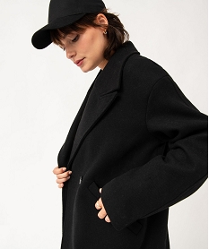 manteau long oversize double boutonnage femme noirE088801_4