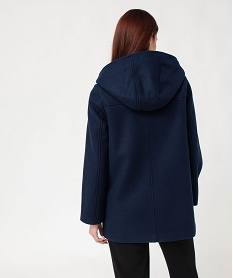 manteau court zippe a capuche doublee sherpa femme bleuE088901_3