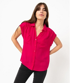 chemise a manches courtes a reflets irises femme roseE090001_2