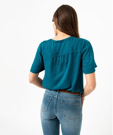 blouse femme manches courtes en viscose fluide bleu blousesE090201_3