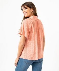 blouse a manches courtes en crepe de viscose imprime femme imprimeE090601_3