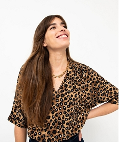 GEMO Blouse imprimée ample à manches chauve-souris femme Imprimé