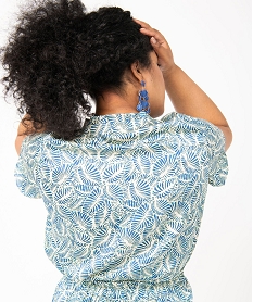 blouse imprimee a manches courtes femme grande taille imprime chemisiers et blousesE090901_3