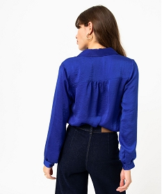 chemise en satin a manches longues femme bleu chemisiersE091201_3