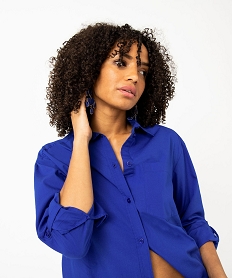 chemise ample en coton uni femme bleu chemisiersE092001_2