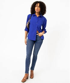 chemise ample en coton uni femme bleu chemisiersE092001_4