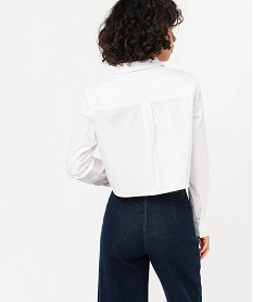 chemise ultra courte en coton femme blancE092601_3