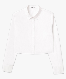 chemise ultra courte en coton femme blancE092601_4