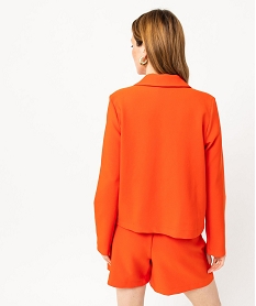 chemise a manches longues avec boutons metalliques femme orange chemisiersE093201_3