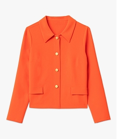 chemise a manches longues avec boutons metalliques femme orange chemisiersE093201_4