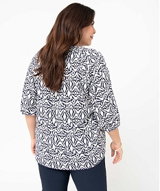 blouse femme grande taille imprimee a manches 34 imprime blousesE093601_3