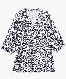 blouse femme grande taille imprimee a manches 34 imprime blousesE093601_4