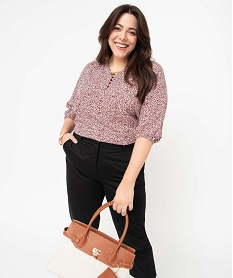 PANTOUFLE GRIS BLOUSE AOP 3:40288560779-Viscose////