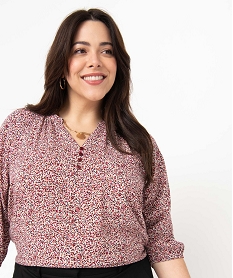 blouse femme grande taille imprimee a manches 34 imprime blousesE093801_2