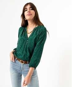 GEMO Blouse fluide imprimée à manches 34 femme Imprimé