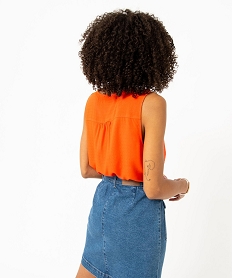 blouse femme sans manches avec col v boutonne rouge blousesE095301_3