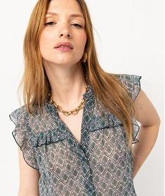 blouse sans manches imprimee en voile femme imprime blousesE096201_2