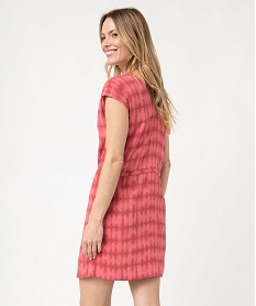 robe courte imprimee avec double col v femme imprimeE096901_3