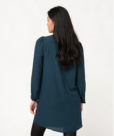 robe droite imprimee a manches longues et col v fantaisie femme imprimeE097601_3