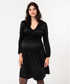 GEMO Robe de soirée à manches longues spéciale maternité Noir