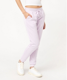pantalon de jogging femme molletonne violet pantalonsE098801_2
