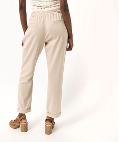 pantalon en maille extensible a micro motifs femme imprime pantalonsE098901_3