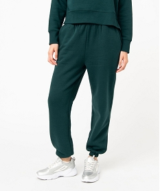 pantalon de jogging en molleton femme vert pantalonsE099301_2