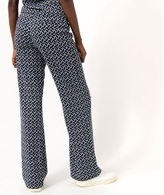 pantalon large en maille a motifs graphiques femme imprime pantalonsE099701_3