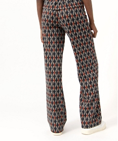 pantalon large en maille a motifs graphiques femme imprime pantalonsE099801_3