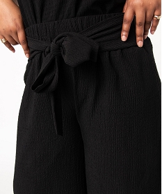 pantalon en toile gaufree femme grande taille noir leggings et jeggingsE099901_2