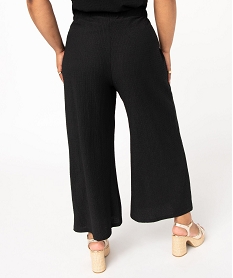 pantalon en toile gaufree femme grande taille noir leggings et jeggingsE099901_3