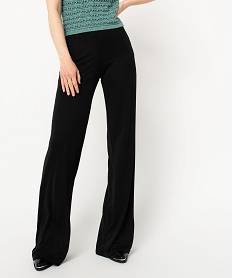 pantalon en maille fluide extensible femme noirE100001_2