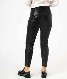 pantalon en matiere synthetique cuir imitation femme noir pantalonsE100101_3