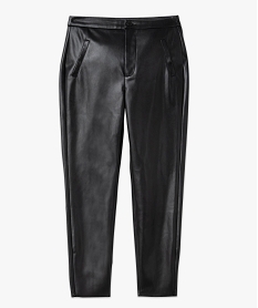 pantalon en matiere synthetique cuir imitation femme noir pantalonsE100101_4