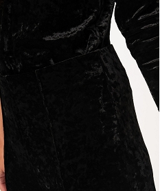 pantalon large en velours fluide femme noirE100201_2