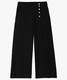 pantalon large avec boutons fantaisie femme noir pantacourtsE100301_4