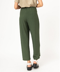 pantacourt large en maille avec ceinture a nouer femme vert pantacourtsE100501_3