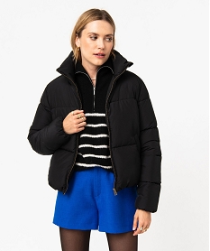 GEMO Blouson matelassé avec col montant coupe courte femme noir standard